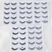 5 пар/кор. 3D Мягкие естественные длинные норковые Накладные ресницы Объемные крестообразные ресницы пушистые глаза макияж бескорыстные инструменты