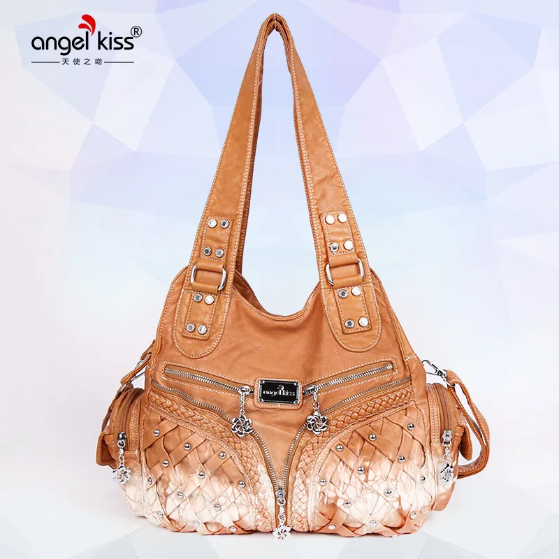 

Angel Kiss Women's Bag PU Leather Bag Fashion Joker New Soft Leather Fabric Multifunctional Two-Pack Crossbody Bags Tote Bag
