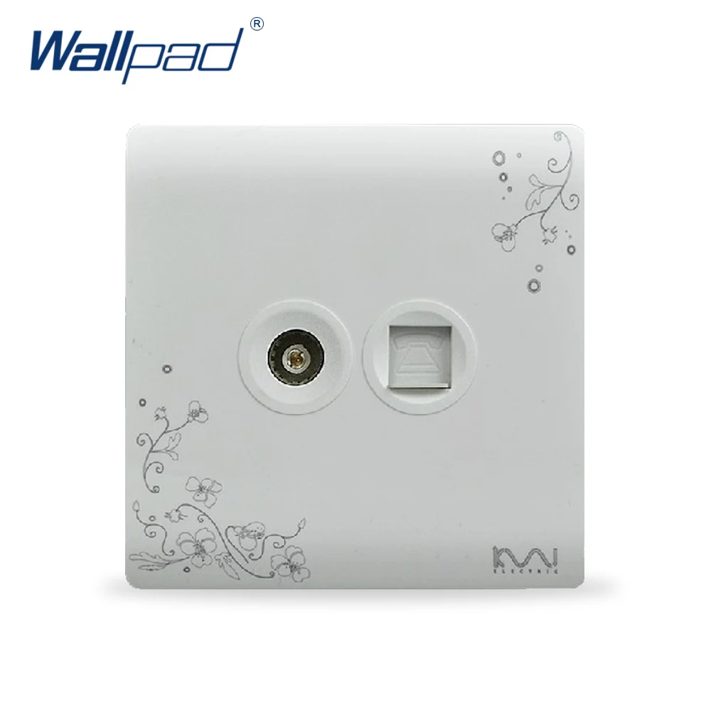 

2019 Hot Sale TV And TEL Socket Outlet Wallpad Luxury Wall Switch Panel Socket 86*86mm 10A 110~250V