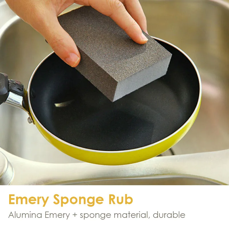 Brown Sponge Magic Eraser for Removing Rust Cleaning Cotton Emery Sponge Kitchen Supplies Descaling Clean Rub Pot