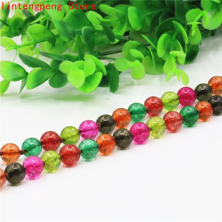 

DIY Natural White Crystal Tourmaline Agates Round Stone Beads Necklace for Jewelry Making Popular Style 8mm 10mm 12mm 18inch Y42