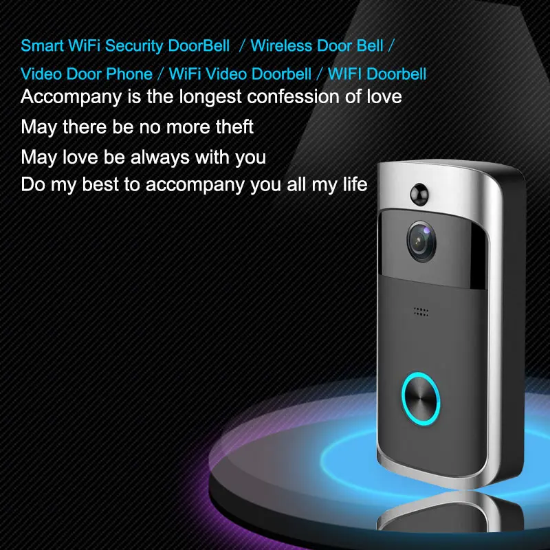 Smart Security Wireless WiFi Doorbell With Camera Door Phone Video Doorbell Intercom Remote Home Monitoring IR Alarm Camera