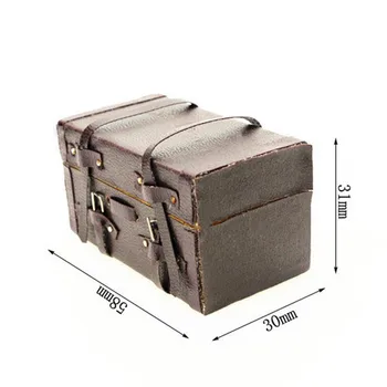 

1set Miniature Trunk 1:12 Mini Dollhouse Packing Bags Cute Doll House Mini Trunk Living Room Kids Pretend Play Toy a613