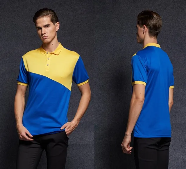 S 4XL Breathable polo shirt Vinyl men Polos PatchWork Tees Quickly Dry polo Custom LOGO Unisex 