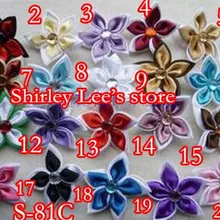 Горячая Распродажа! 400 шт. x 5 см Высокое качество атласная лента цветок W/Rhinestone для ремесел Обувь для девочек Банданы для мужчин Костюмы