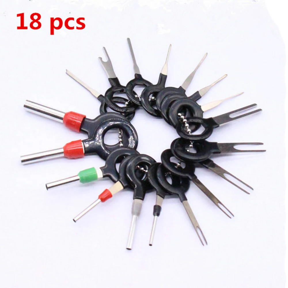 

3 pcs 8 pcs 11pcs 18 pcs Auto Car Plug Circuit Board Wire Harness Terminal Removal Hook Pin Crimp Needle Removing Tool For Car