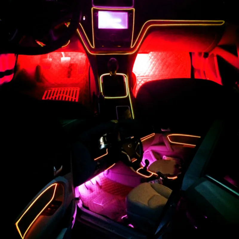 JURUS 5M 10 Colors EL Cold Line Flexible Car Lights Interior Decoration Moulding Trim Strips For Motorcycle Cars Ambient Light JURUS 5M 10 Colors EL Cold Line Flexible Car Lights Interior Decoration Moulding Trim Strips For Motorcycle Cars Ambient Light