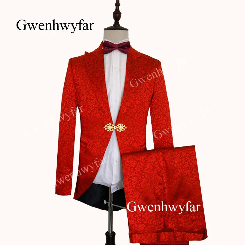 Мужской Блейзер gwinhwyfar из 2 предметов с жаккардовым драконом облегающий темно