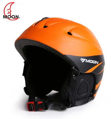 MOON лыжный шлем профессиональный лыжный спортивный защитный шлем Снежный защитный шлем для улицы лыжи коньки сноуборд скейтборд - Цвет: Оранжевый