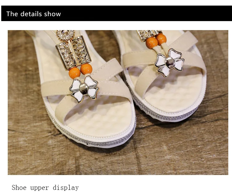 Kalupao Girl Shose Red Beaded Flat Sandals Elastic Band Sandals Soft Rubber Fish Mouth Shoes Girl Summer Footwear Big Size 35-40 (4)