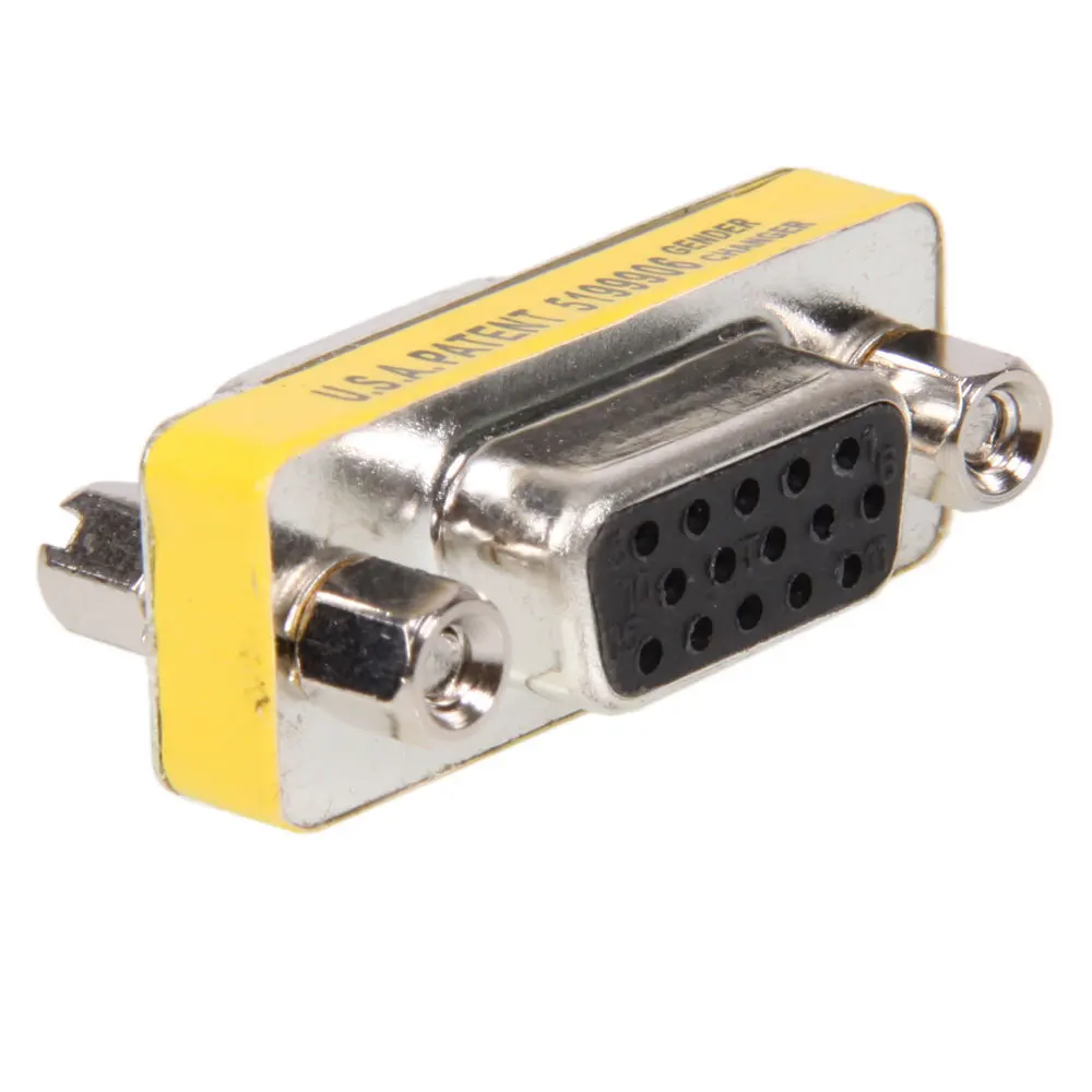 Free Shipping 15 Pin HD SVGA VGA Female to Gender Changer Adapter |