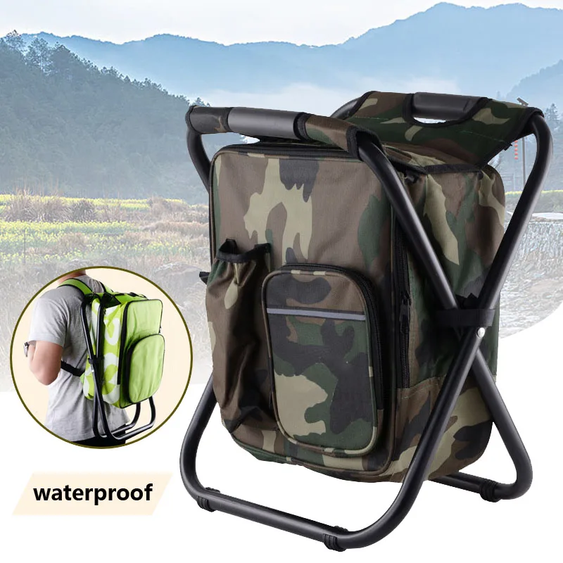 Folding fishing chair portable ice pack chair with insulation bag can