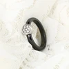 Anillo de cerámica blanco y negro redondo de 3mm para mujer, joyería de boda, anillo de boda con India, liso de cristal, talla 6, 7, 8, 9 ► Foto 3/6