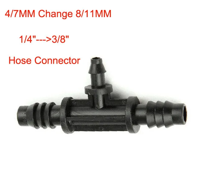 Garden Irrigation Connector For Standard 4/7mm(1/4'') Change 8/11mm(3/8