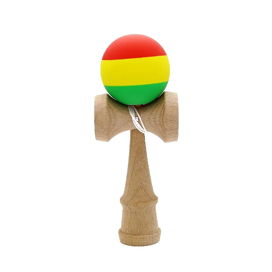 Полосатый резиновая кендама эластичный матовый Профессиональный Kendama деревянная игрушка искусный мячик для жонглирования игра игрушка подарок для детей и взрослых