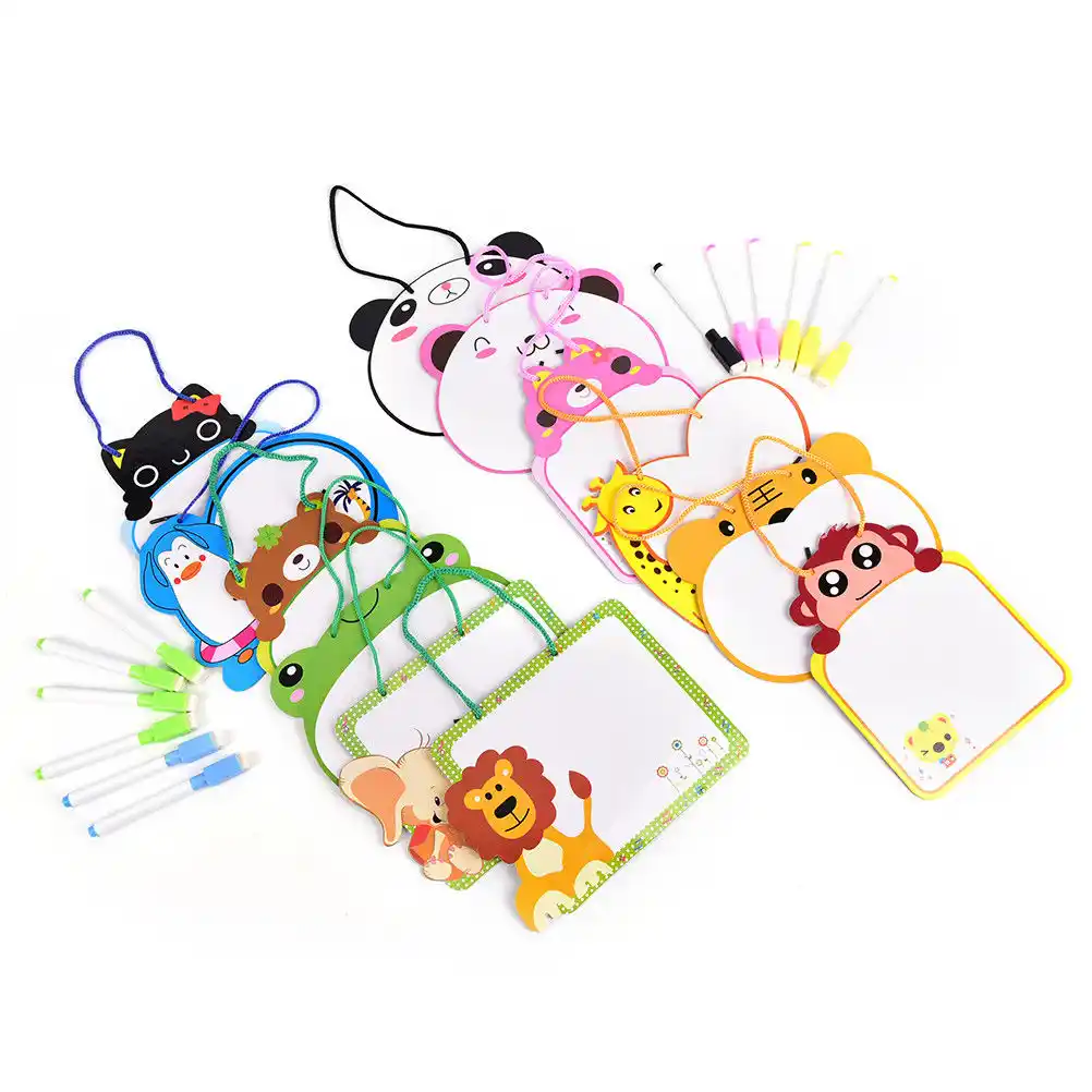 1個ライティングタブレット子供ホワイトボード漫画動物ワンピースドライワイプ段ボール描画子供ホワイトボードペンでハンギング ホワイトボード Aliexpress