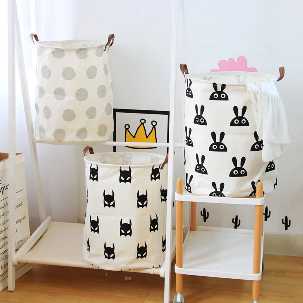 جديد المحمولة مزدوجة غسل سلة الغسيل خزان صندوق تخزين مقبض خزانة لعبة حاوية علب اسطوانة المنظم