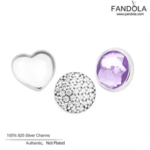 Февральские Petites пакет Шарм Для плавающего подвесной кулон для ожерелья 925 серебро хрустальные бусины DIY женские ювелирные изделия