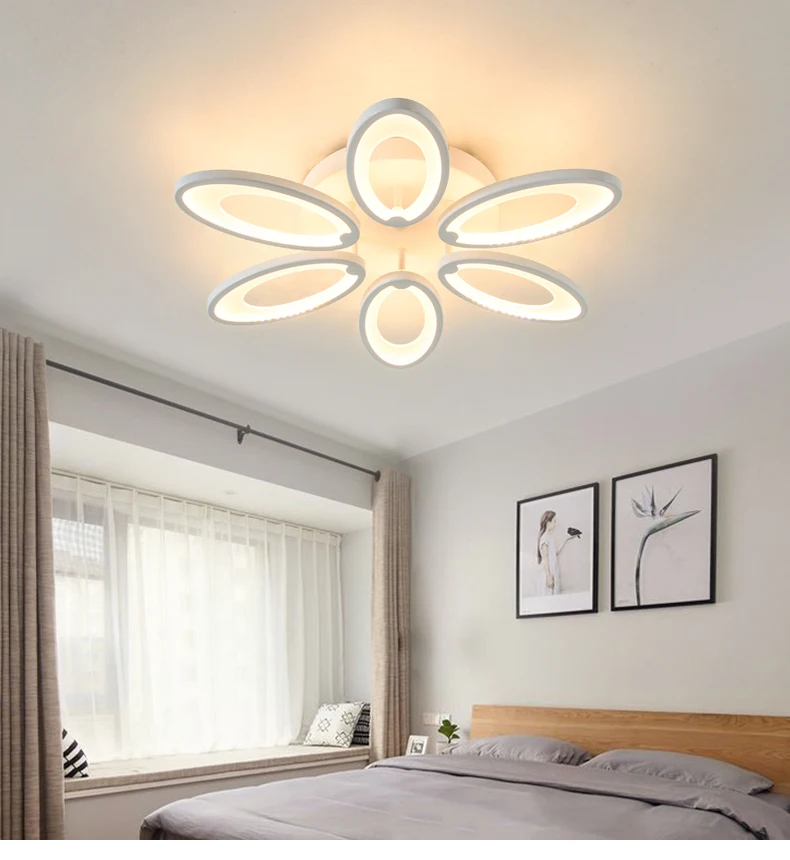 Online Descuento especial 6 cabezas nuevo diseño acrílico moderno Led luces de techo lampe plafond avize interior 4 formas 100 240V