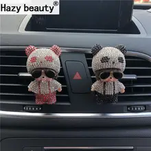 Hazy beauty Diamond Dark mirror panda car perfume Interior air conditioning air vents perfume decoration Air Freshener