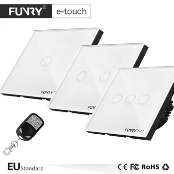 

EU Standard Wireless Touch Remote Control 1 2 3 Gang Wall Light Switch Smart Home Compatible Broadlink RM2 RM Pro 170-240V