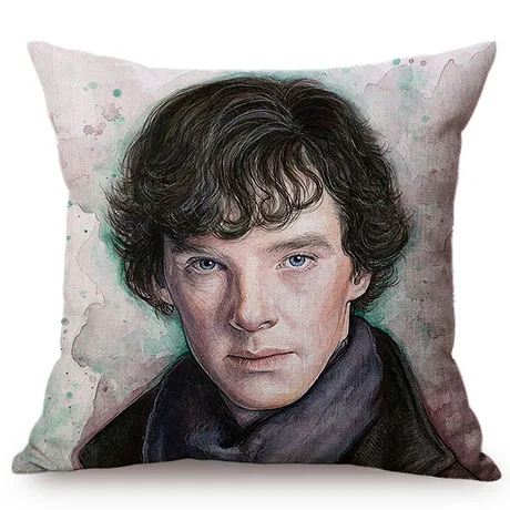 Audrey Hepburn Fashion Watercolor Art Self Portrait Sofa Decoration Throw Pillows Cover Cotton Linen Nicolas Cage Cushion Cover M105-8