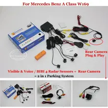 Liislee Car Parking Sensors + Rear View Camera = 2 in 1 Visual / BIBI Alarm Parking System For Mercedes Benz A Class W169