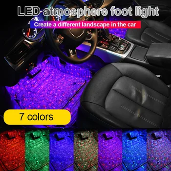 

Hot Car Atmospheres Lamp LED Interior Foot Light Ambient USB Decoration Sound Control BX