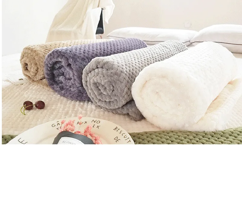 Мягкие теплые пушистые плотные фланелевые одеяла для кровати, одноцветные норковые диванные покрывала для дивана, простыни, зимние клетчатые одеяла