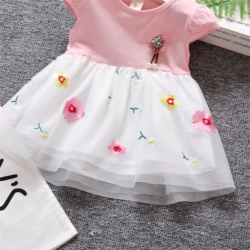 BibiCola/Новые платья для маленьких девочек; летнее праздничное платье для маленьких девочек на День рождения; одежда для детей; хлопковое платье принцессы для малышей