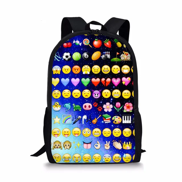FORUDESIGNS School Backpack for Girls Funny Emoji Face Print Primary