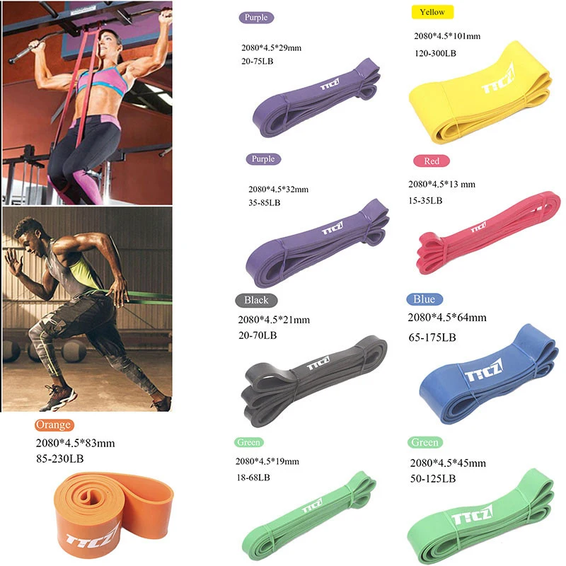 200pcs/Lot TTCZ 10 levels Resistance Bands Exercise Loop Cross fit