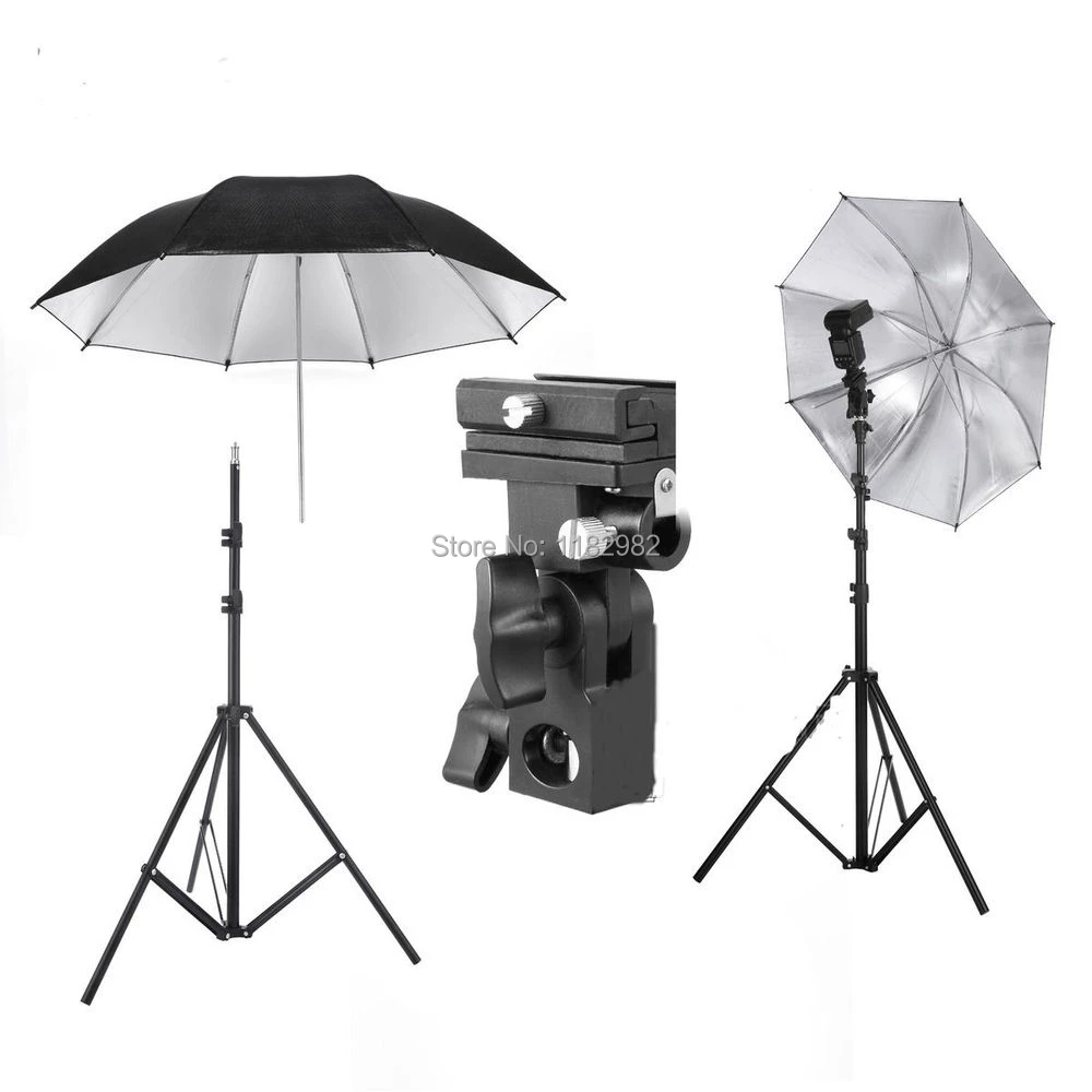 Soporte de paraguas giratorio para estudio fotográfico, soporte adaptador de Flash, novedad, piezas|flash adapter|umbrella bracketlight stand - AliExpress