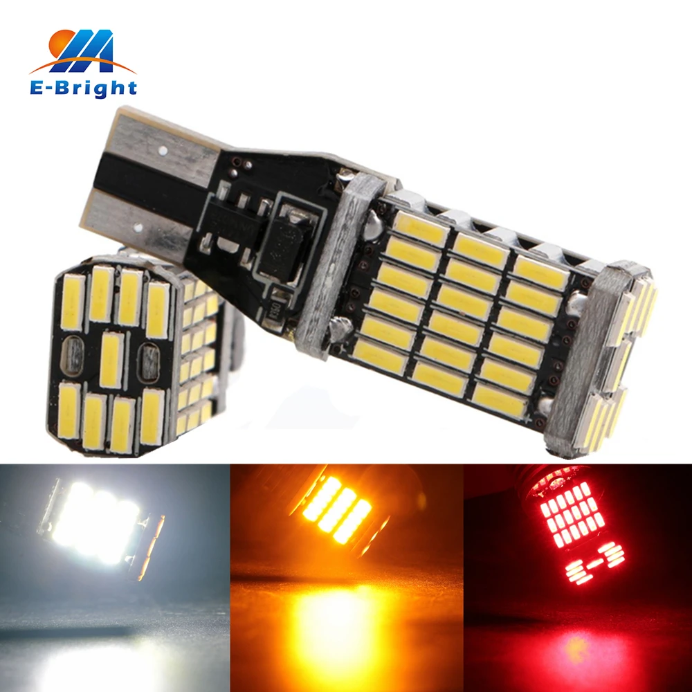 

Hotsales 1-60pcs Canbus T15 4014 45 SMD Led Bulb Turn Light Rear Light Tail Lamp Cars Indicator White Red Amber 12V Error Free