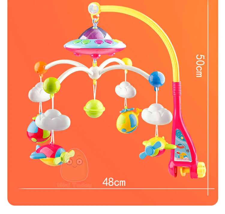 MiniTudou детская кровать колокольчик музыкальная кроватка Мобильный держатель вращающийся кронштейн детские игрушки 0-12 месяцев Детские погремушки для новорожденных детские игрушки