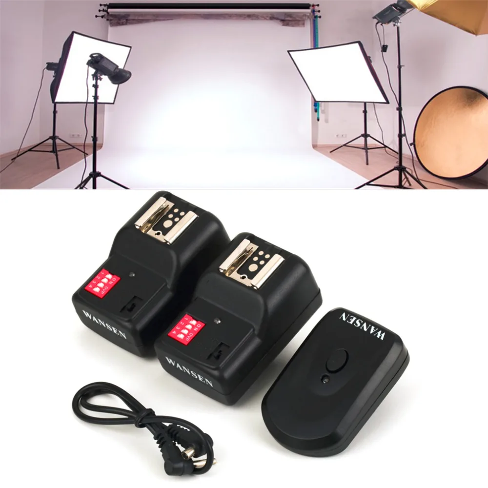 

High Quality Wireless 4 Channels Practical Flash Trigger Transmitter With 2 Receivers Set For Nikon For Canon PT-16GY