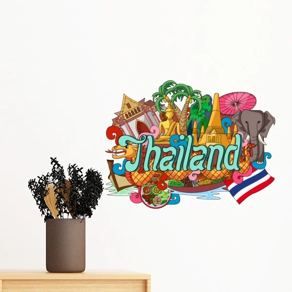 grand palace gajah thailand graffiti removable wall sticker art