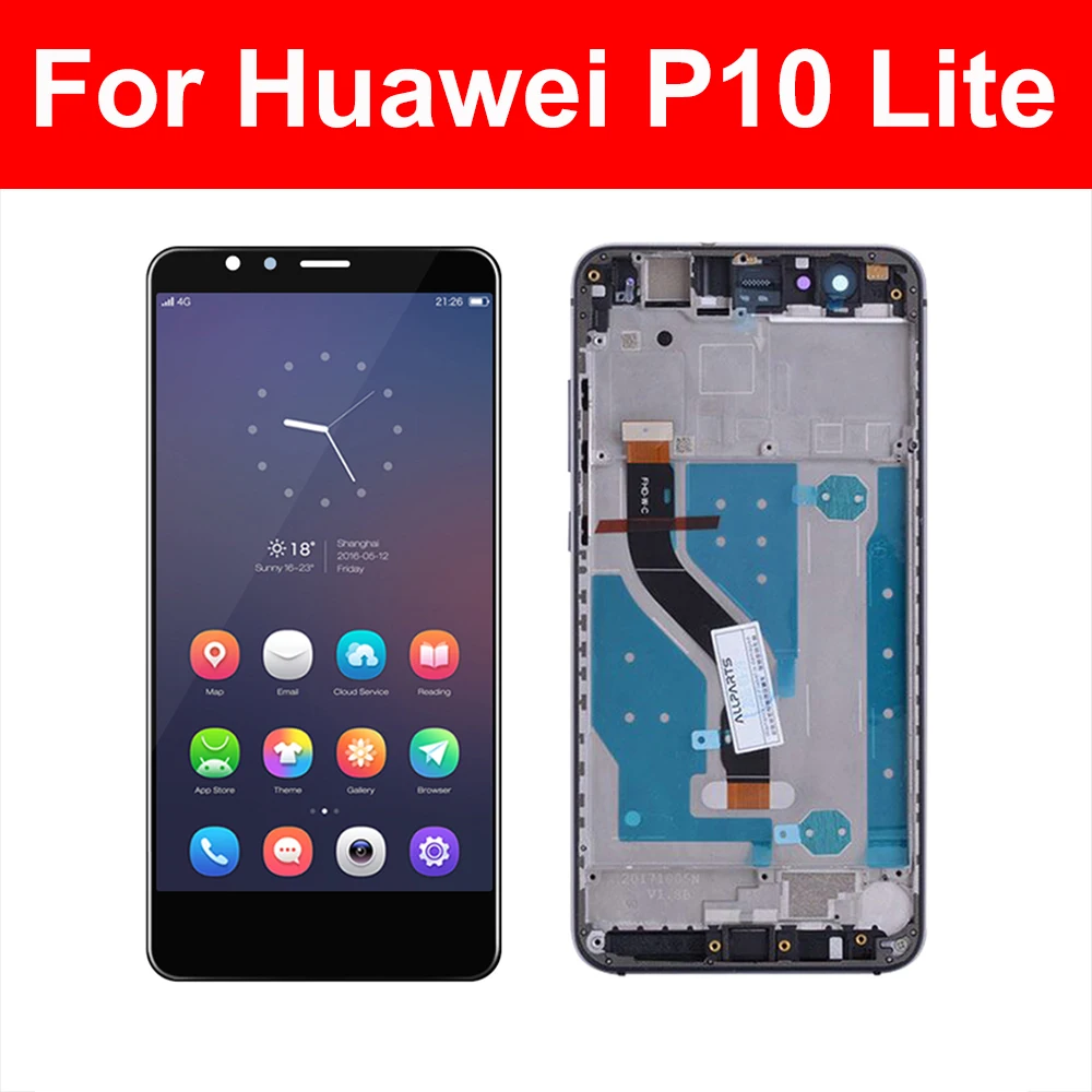 

LCD For Huawei P10 Lite LCD WAS-LX2J WAS-LX2 For Huawei P10 Lite WAS-LX1 WA LCD Display Touch Screen Digitizer Assembly Frame