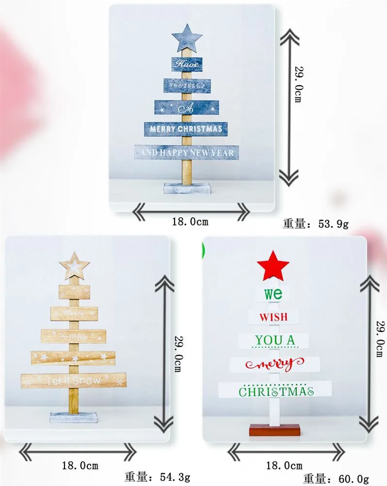 Мини деревянная Рождественская елка стол Декор Подвески Рождественская елка украшения Рождественское украшение счастливый год для дома