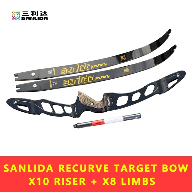 Sanlida X10 recurve target bow 25 inch aluminum alloy bow riser and