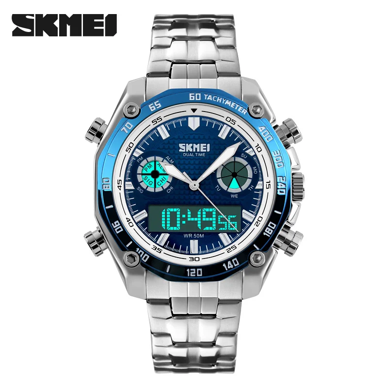 Prix pour SKMEI Hommes Montre-Bracelet De Mode Sport Numérique Quartz Mâle Montres En Acier Inoxydable Multiples Fuseau horaire Relogio Masculino Montre 1204 Prix pour SKMEI Hommes Montre-Bracelet De Mode Sport Numérique Quartz Mâle Montres En Acier Inoxydable Multiples Fuseau horaire Relogio Masculino Montre 1204