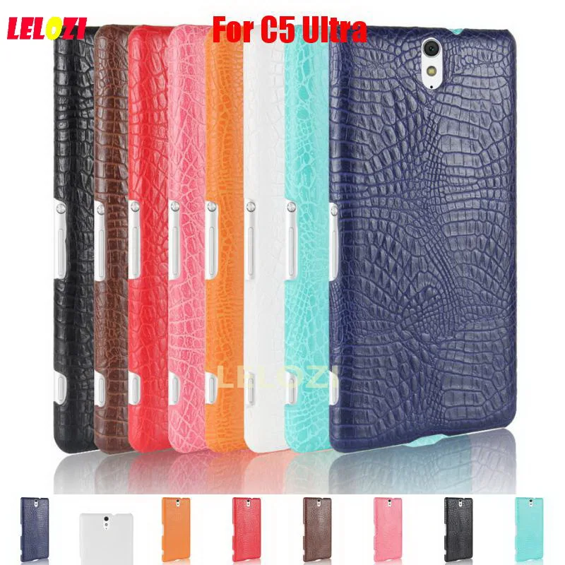 LELOZI Crocodile Snake Pattern Hard PC girl Plastic PU Leather Lather Phone Mobile Etui Coque Case Bag For Sony Xperia C5 Ultra | Мобильные