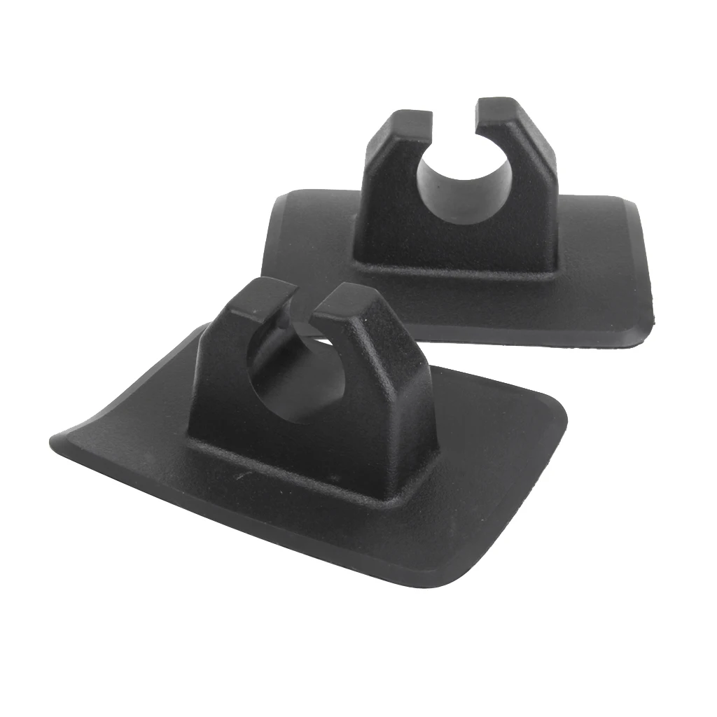2PCs PVC Kayak Canoe Boat Rubber Dinghy Paddle Oar Keeper Mount Hook Push Pole Rod Clips Black