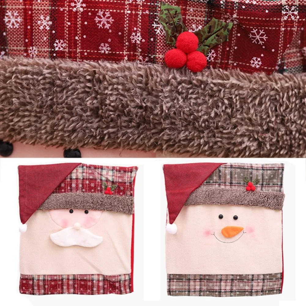 Christmas Decorations for Home Santa Claus chair cover Dinner Table Nonwoven fabric Party Red Hat Holders Xmas Navidad New Year (1)
