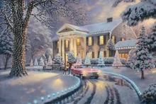 

Graceland Christmas Thomas Kinkade HD Canvas Print Home Decoration Living Room Bedroom Wall Pictures Art Painting