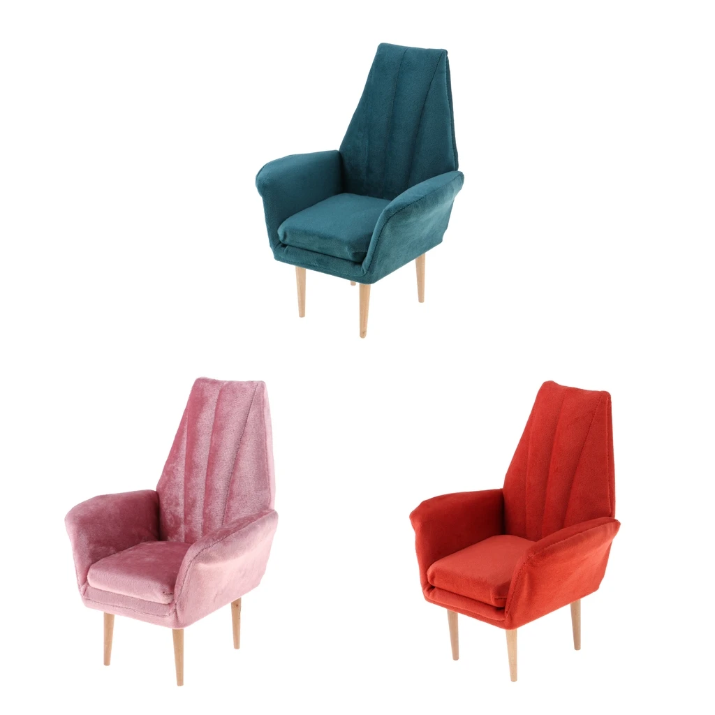 Miniature Dollhouse Single Sofa, 12inch Dolls Furniture Sofa Chair, 1:6 Scale