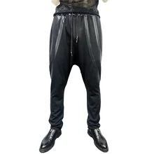 Осень новых шаровар штаны с мотней промежность брюки ноги высокая волна