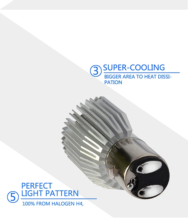 BA20D COB LED Light Bulb Motorcycle Motorbike Headlight Bulb Lamp H6 Cool White Light 800LM Plug  Play Scooter ATV (6)