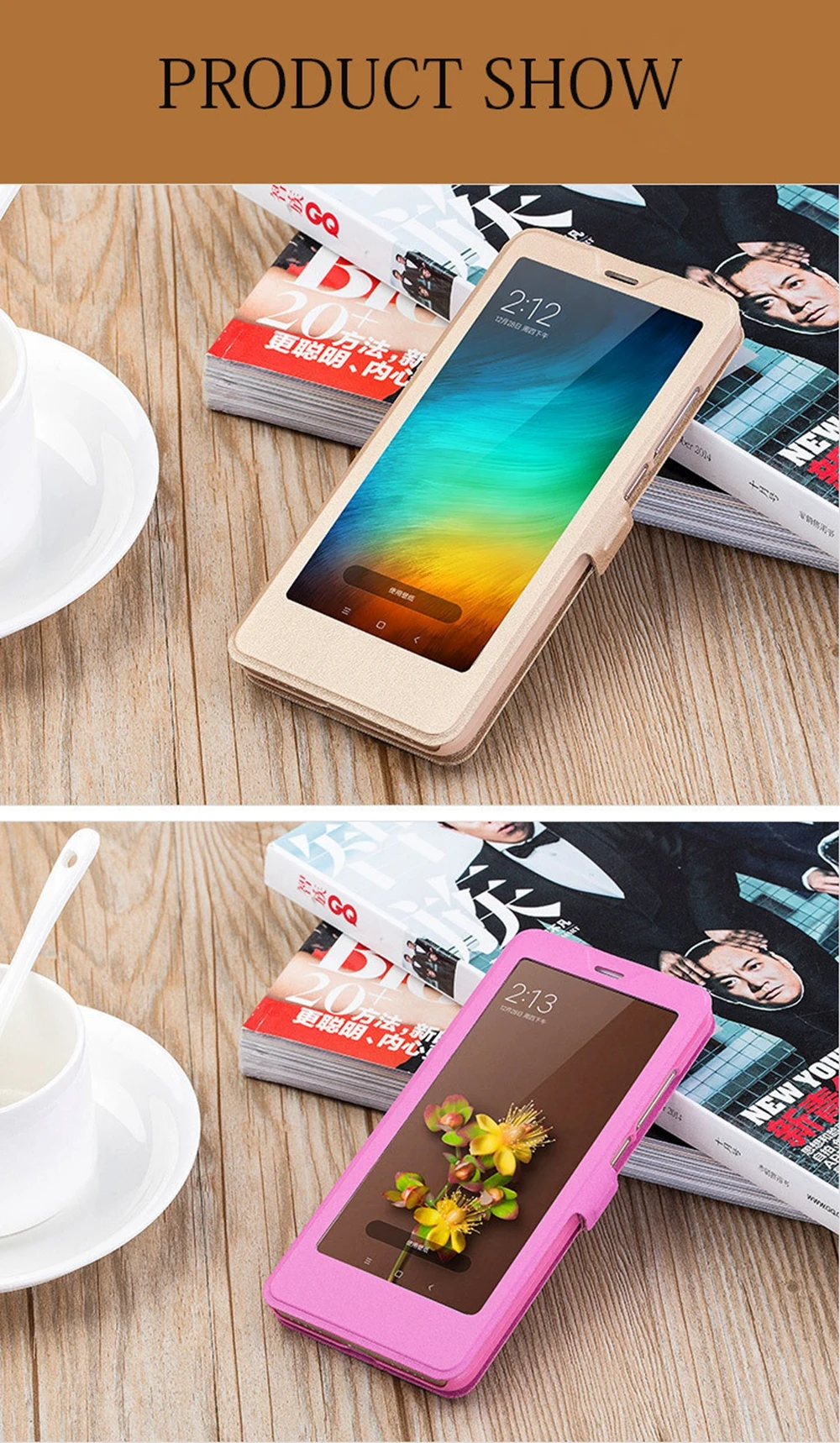 OLLIVAN For Xiaomi Redmi 6 Pro Case Cover For Xiaomi Redmi 6A Leather Flip Case View Window Book Cover For Xiaomi Redmi 6 Stand  (11)