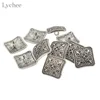 Lychee Life 10pcs Square Silver Flower Metal Shank Button Carved Jeans Button DIY Sewing Craft 13x13mm ► Photo 2/5